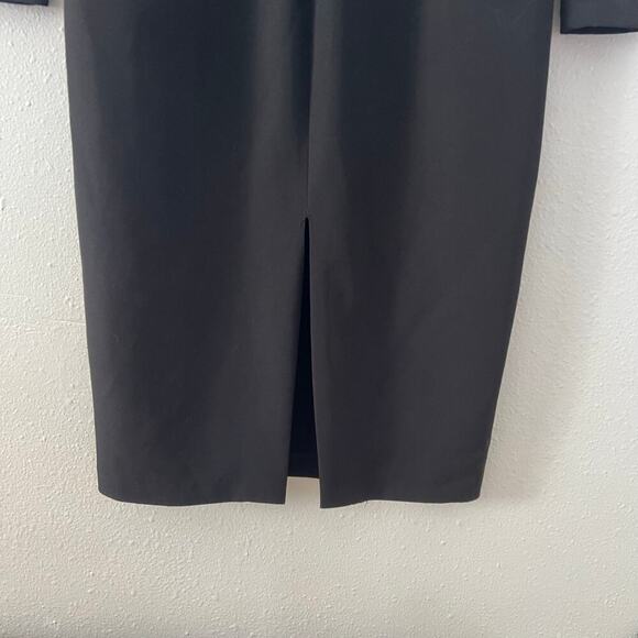Maggy London Black Long-Sleeve Midi Dress – Size US 4 scalloped neck - Picture 6 of 8